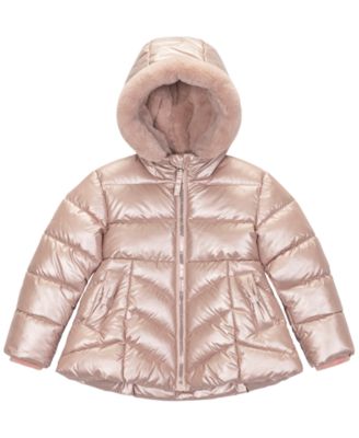 Toddler & Little Girls' Metallic Quilted Jacket