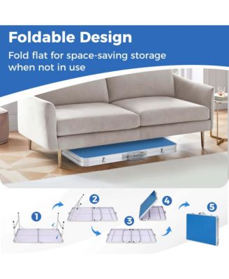47" x 30" Mini Table Tennis Table with Adjustable Height for Indoor Outdoor