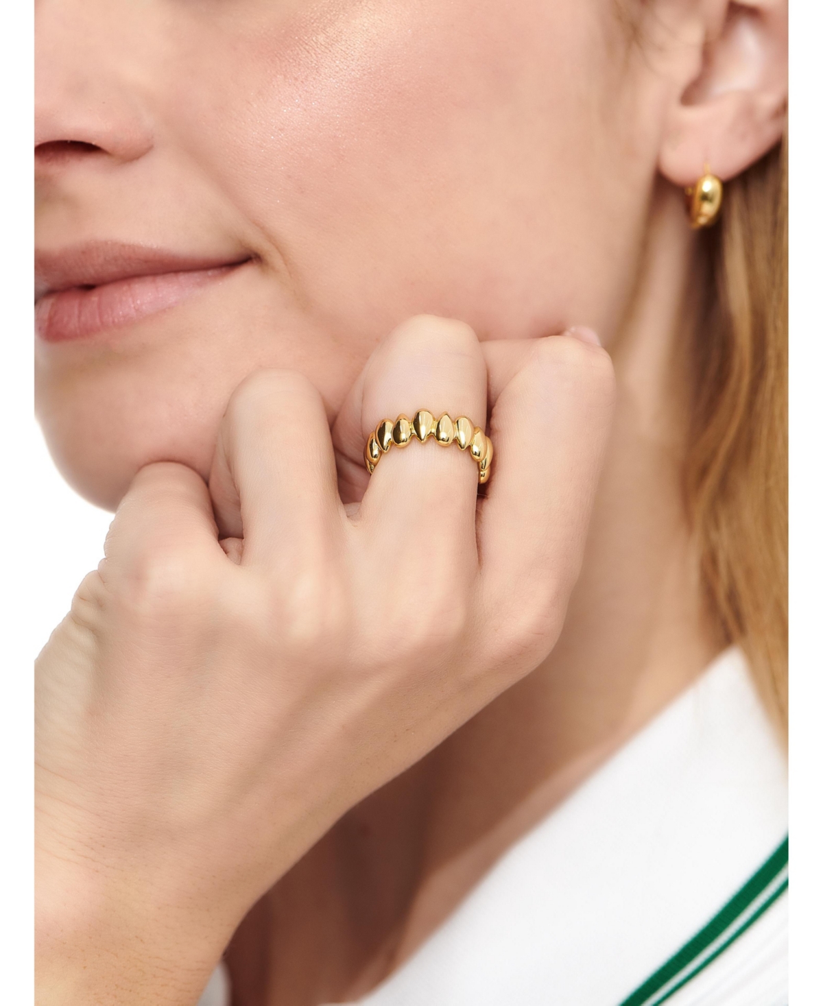 Devata Teardrop Eternity Band Ring in Gold Plated Sterling Silver