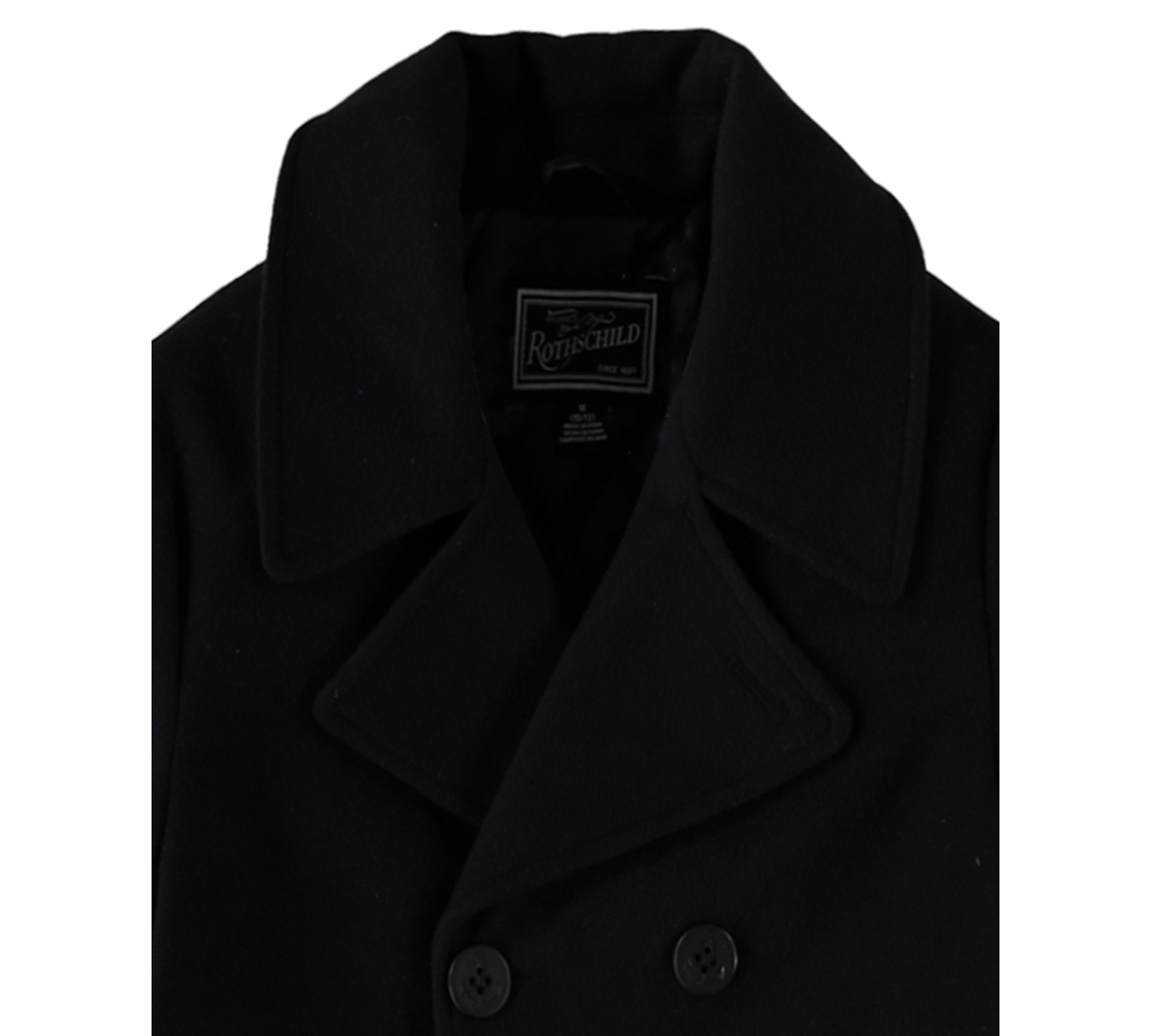 S Rothschild & Co Big Boys Double Breasted Peacoat In Black