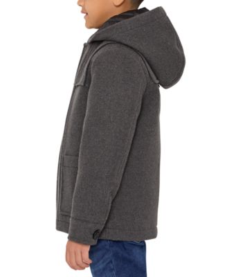Toddler and Little Boys' Faux Wool Hooded Jacket