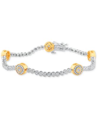 Macy's - Diamond Circle Bracelet in 14k Gold over Sterling Silver (1/2 ct. t.w.)