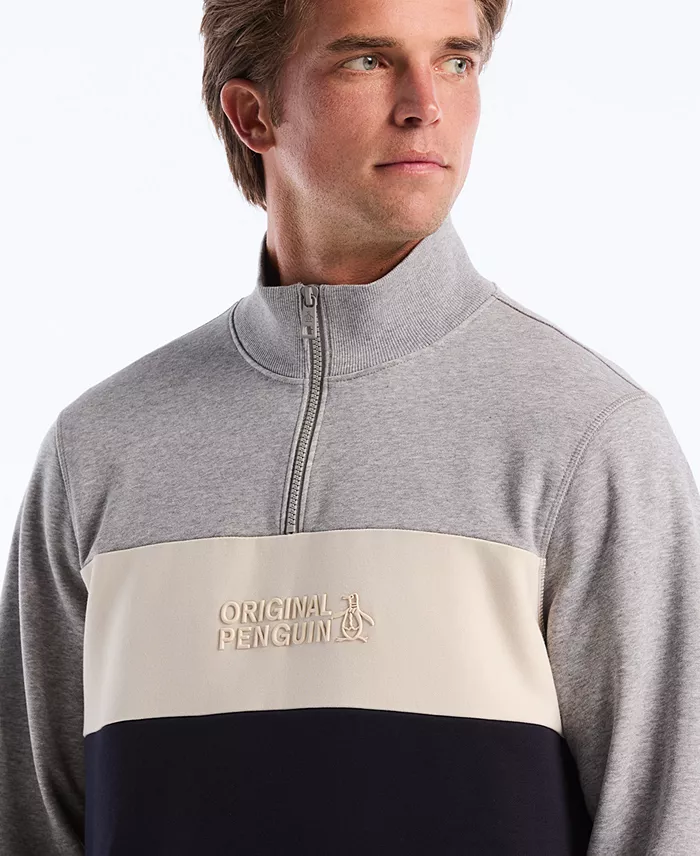 Men's Color-Blocked Fleece Zip Pull On Sweatshirt - thumbnail 4