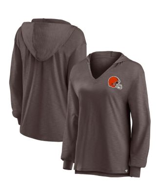 Fanatics - Women's Brown Cleveland Browns Jumper V-Neck Pullover Hoodie