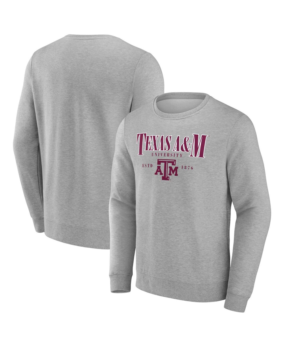 Fanatics Men's Gray Texas A&m Aggies True Classics Act Fast Fleece Pullover Sweatshirt In Gray