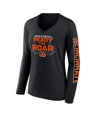 Women's Black Cincinnati Bengals Hometown Sweep Long Sleeve V-Neck T-Shirt