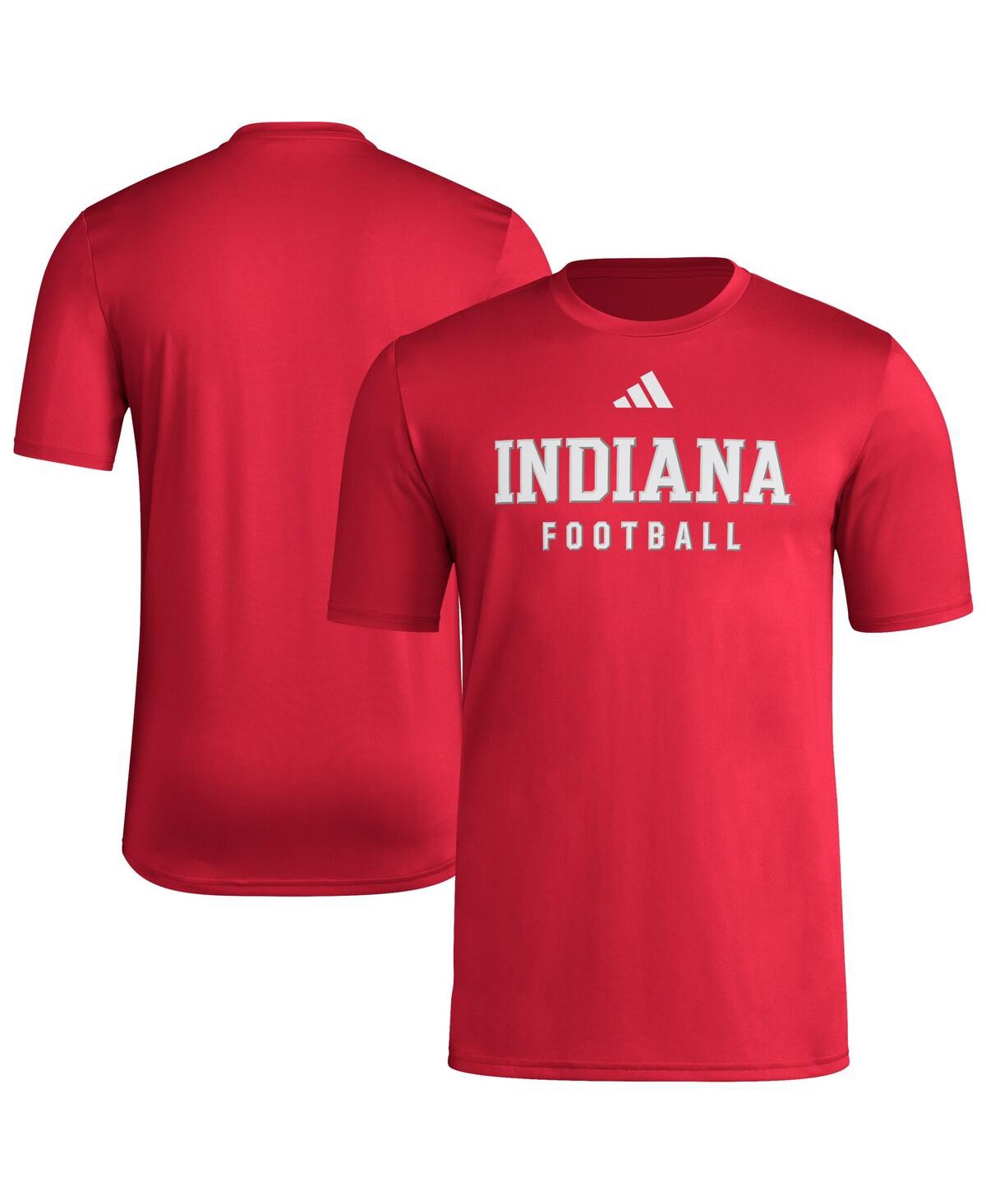 Adidas Originals Men's Crimson Indiana Hoosiers Locker Practice Football Pre-game T-shirt In Red