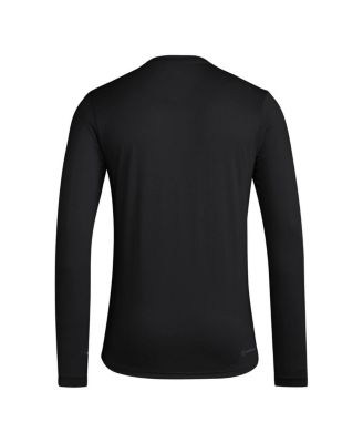 Men's Black Louisville Cardinals Locker Practice Football Pre-Game Long Sleeve T-Shirt