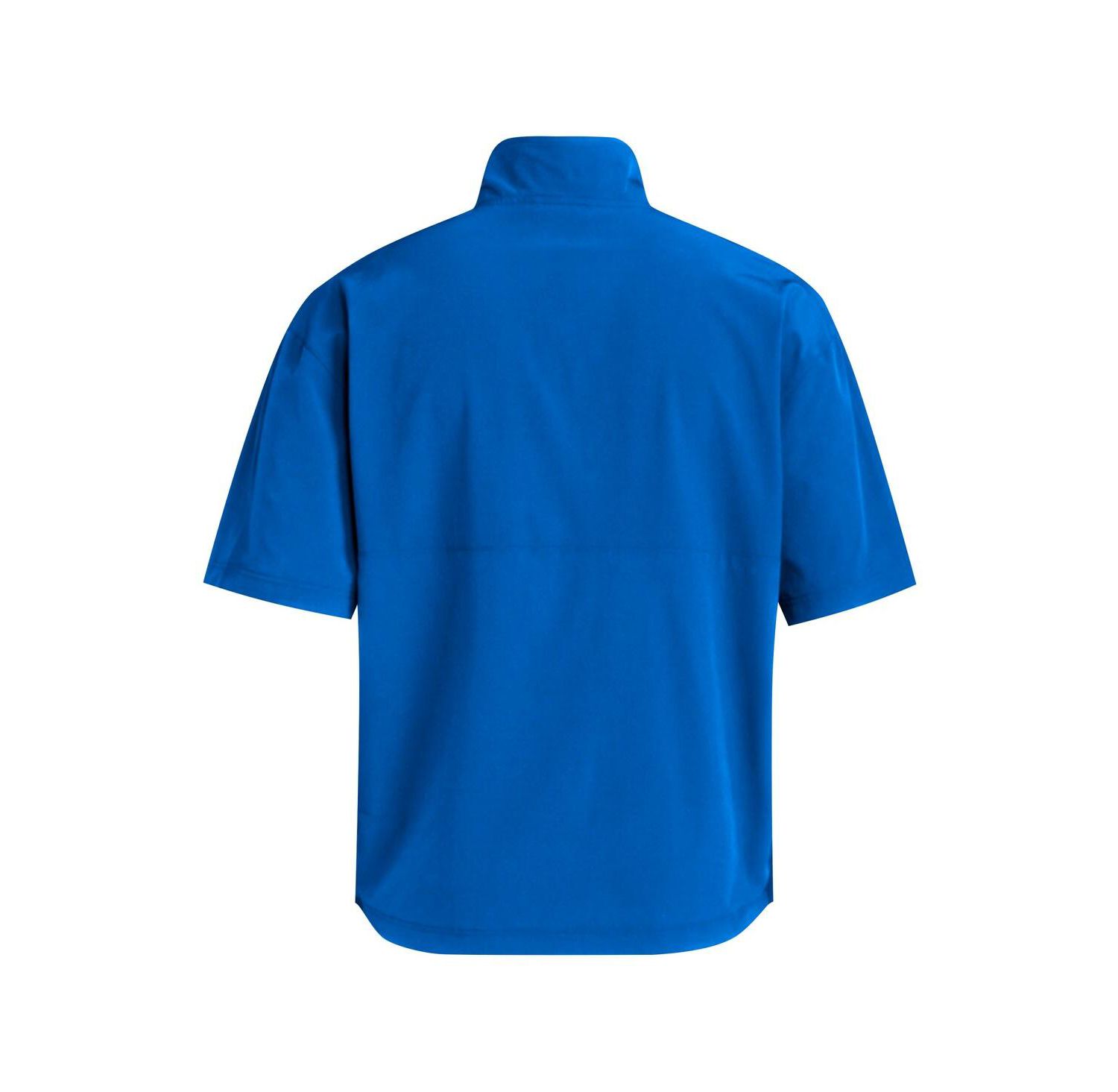 Men's Royal Kansas Jayhawks Woven Quarter-Zip Short Sleeve Pullover Hoodie