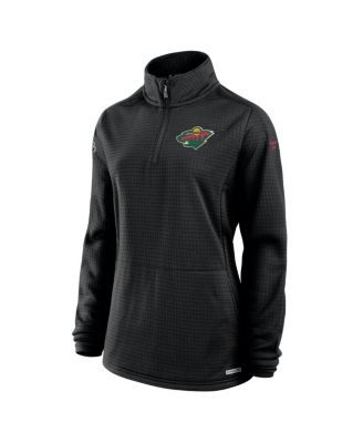 Women's Black Minnesota Wild Authentic Pro Rink Lightweight Quarter-Zip Pullover Sweatshirt