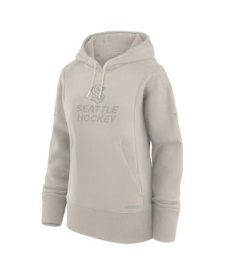 Women's Cream Seattle Kraken Authentic Pro Road Pullover Hoodie