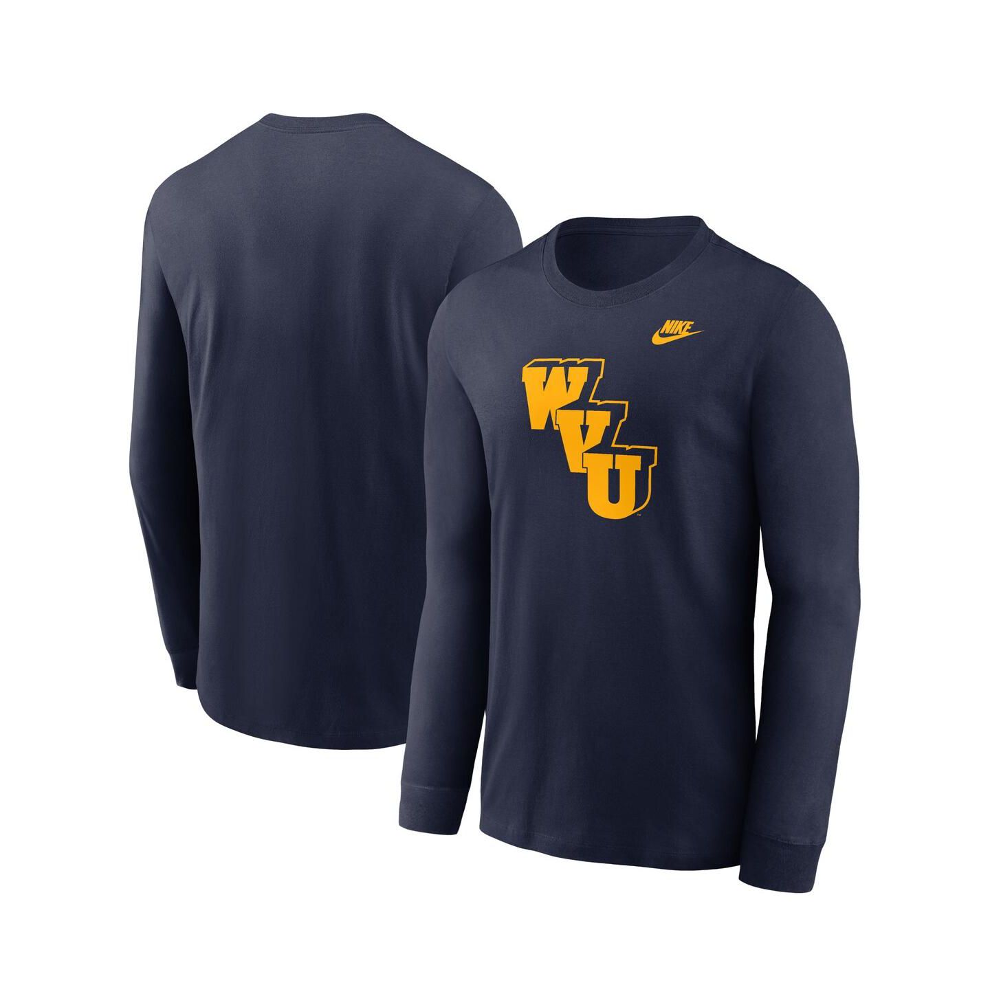 Мужская футболка Nike Navy West Virginia Mountaineers Legacy Primary Logo Long Sleeve — фото 1