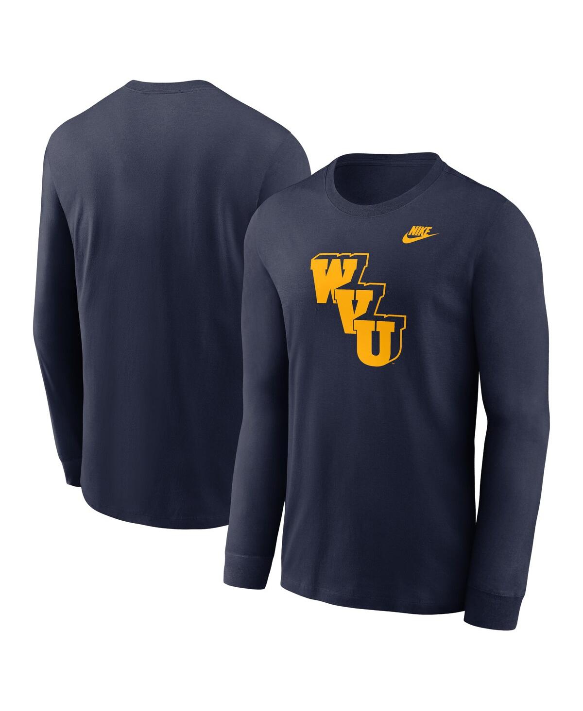 Nike Men's Navy West Virginia Mountaineers Legacy Primary Logo Long Sleeve T-Shirt - Royal
