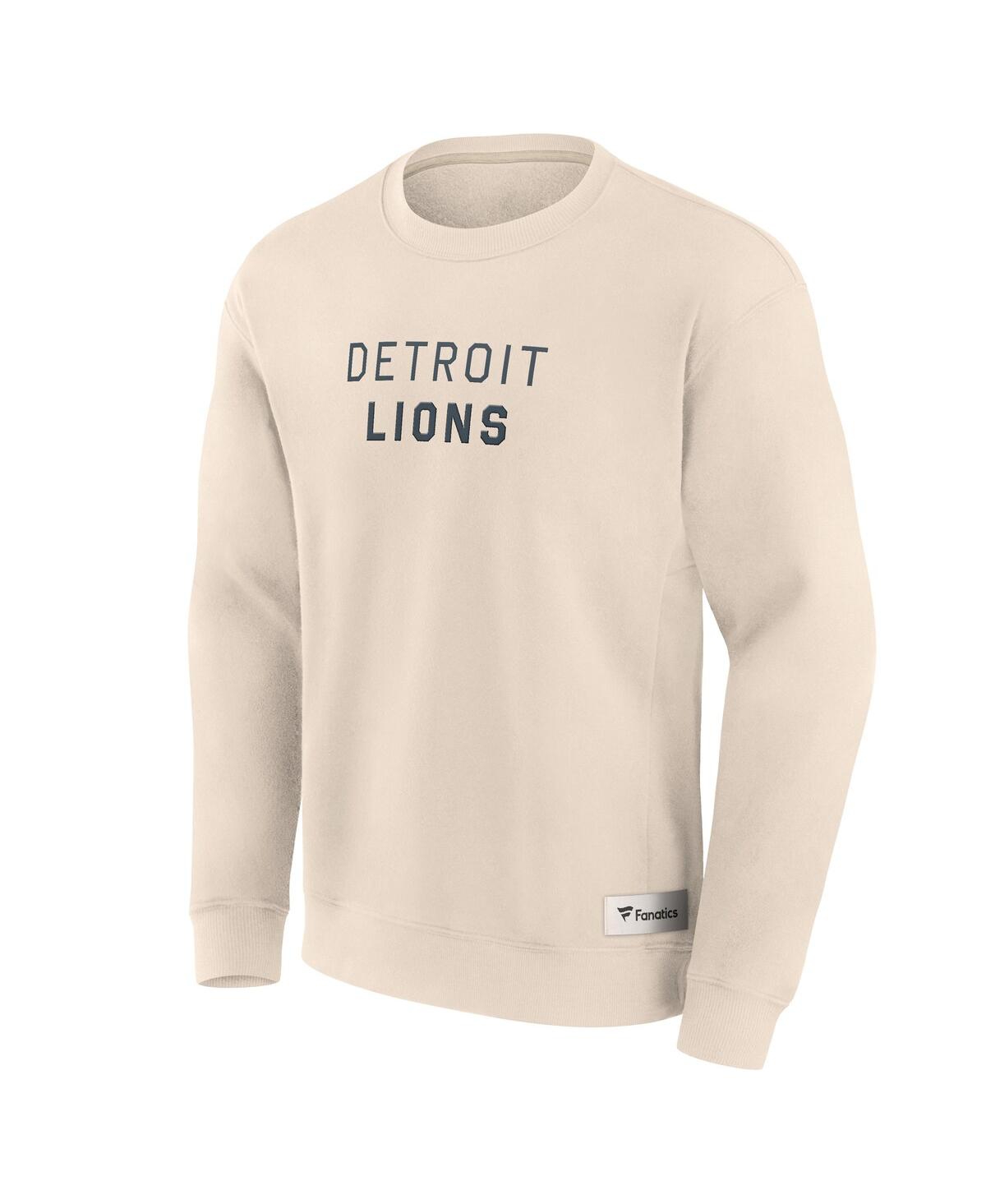 Fanatics Men's Cream Detroit Lions Elements Future Ground Lettering Pullover Sweatshirt In White