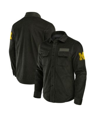 Fanatics - Men's Darius Rucker Collection by Olive Michigan Wolverines Corduroy Full-Button Shacket