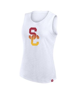 Women's White USC Trojans Activate Slub Tank Top