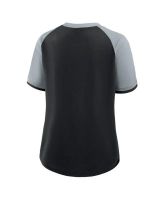 Women's Black/Silver Las Vegas Raiders Height Advantage T-Shirt