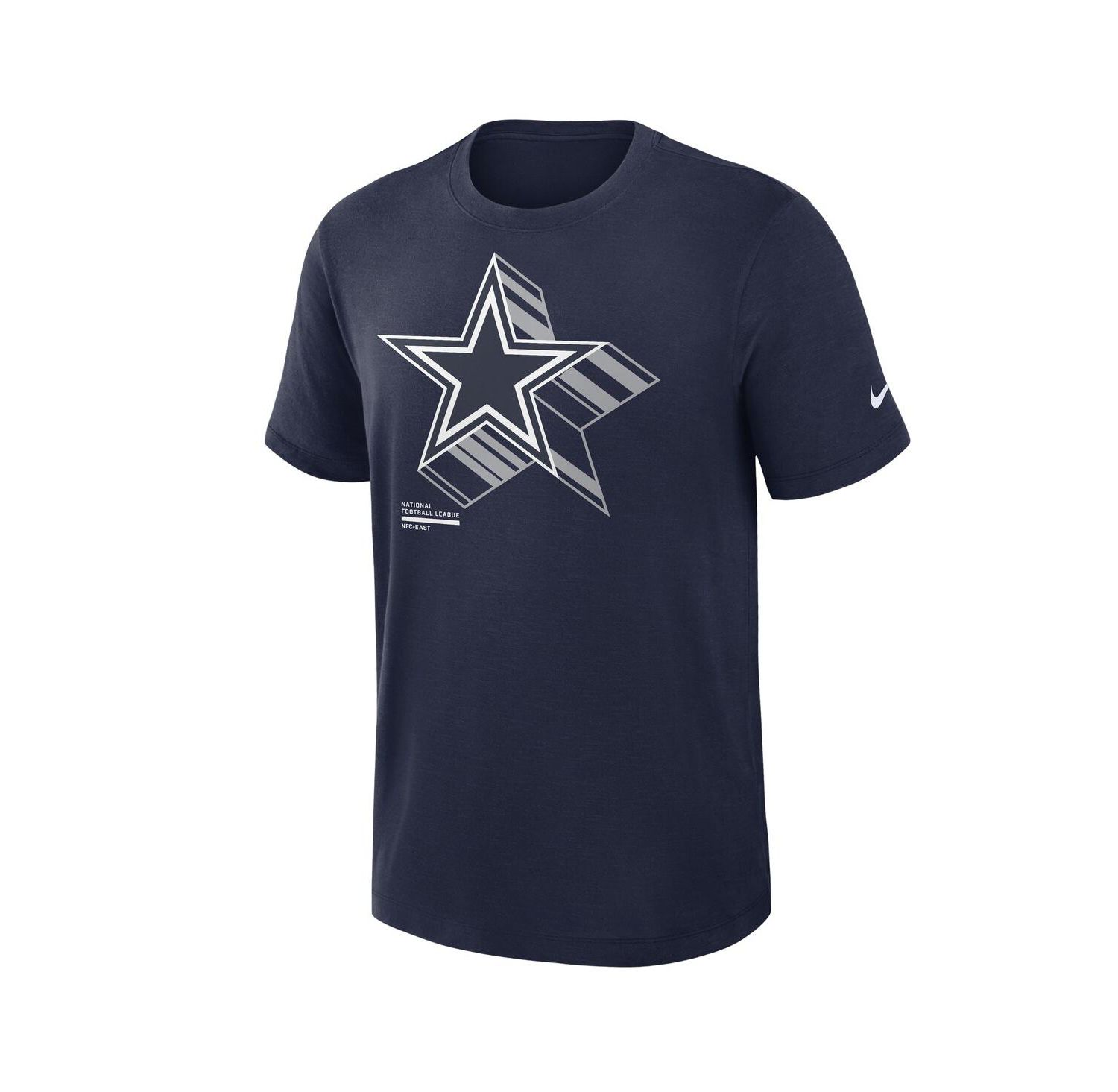 Men's Navy Dallas Cowboys Left End Run Slub Performance T-Shirt