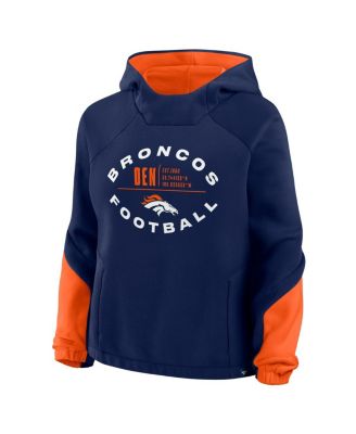 Women's Navy Denver Broncos Oversized&nbsp;Redzone Bubble Screen Pullover Hoodie