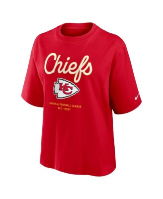 Women's Red Kansas City Chiefs Essential Script Relaxed Boxy T-Shirt