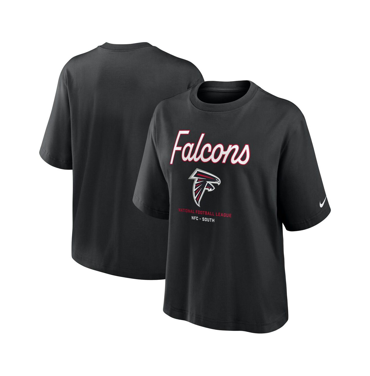Женская футболка Nike Black Atlanta Falcons Essential Script Relaxed Boxy — фото 3