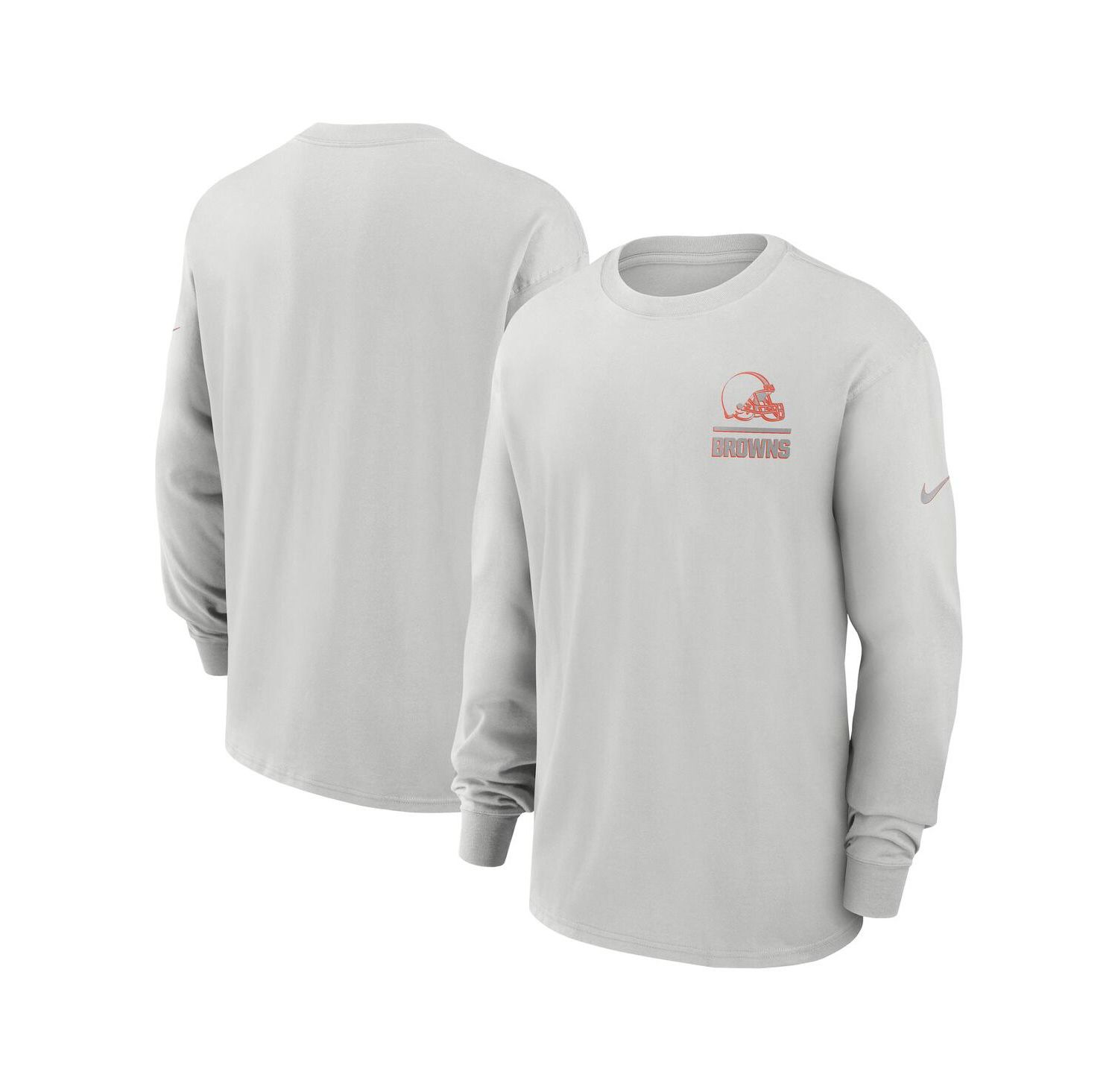 Men's Gray Cleveland Browns Essential Heavy Max90 Long Sleeve T-Shirt