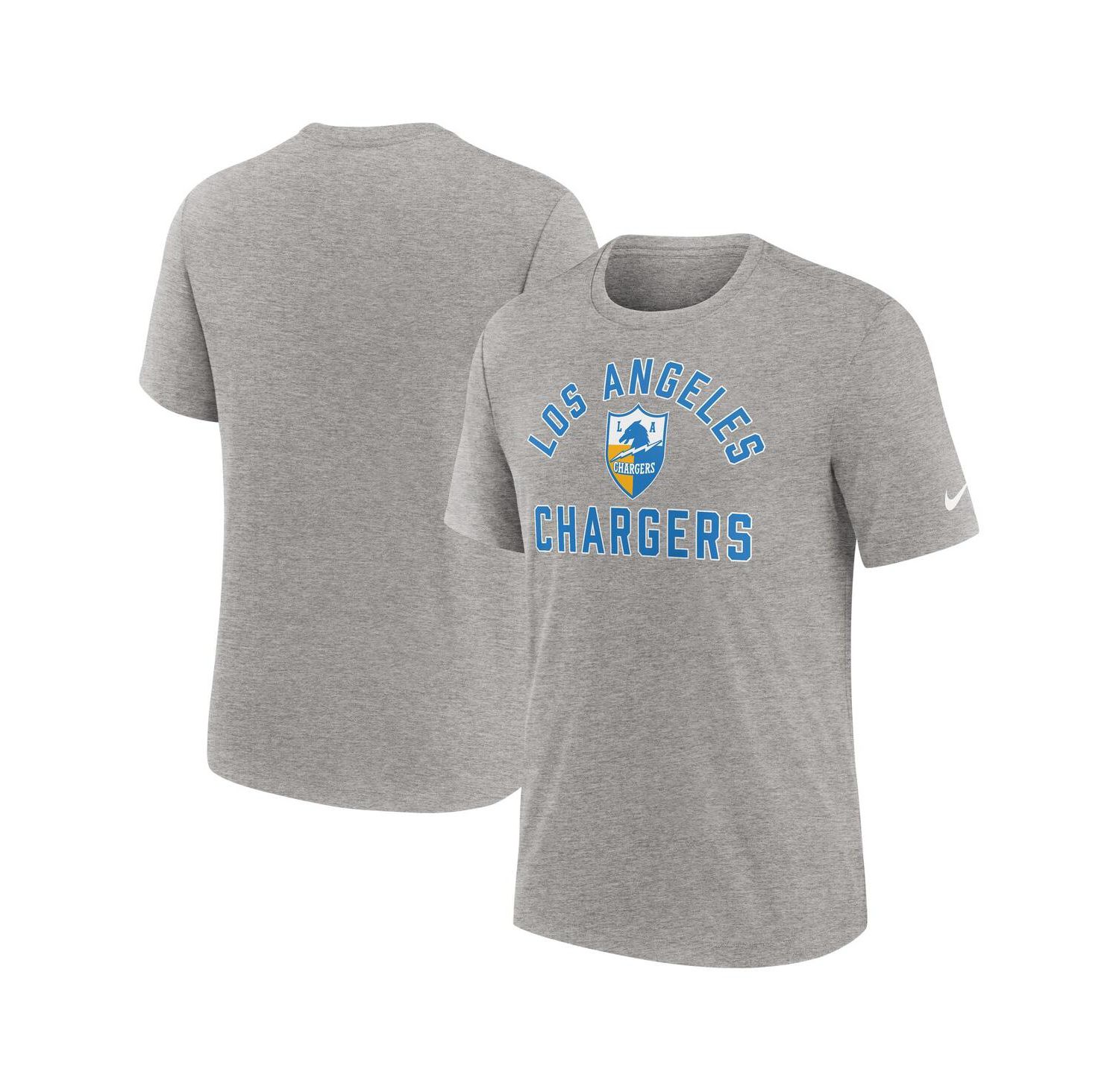 Men's Heather Gray Los Angeles Chargers Favorable Timeline Tri-Blend T-Shirt