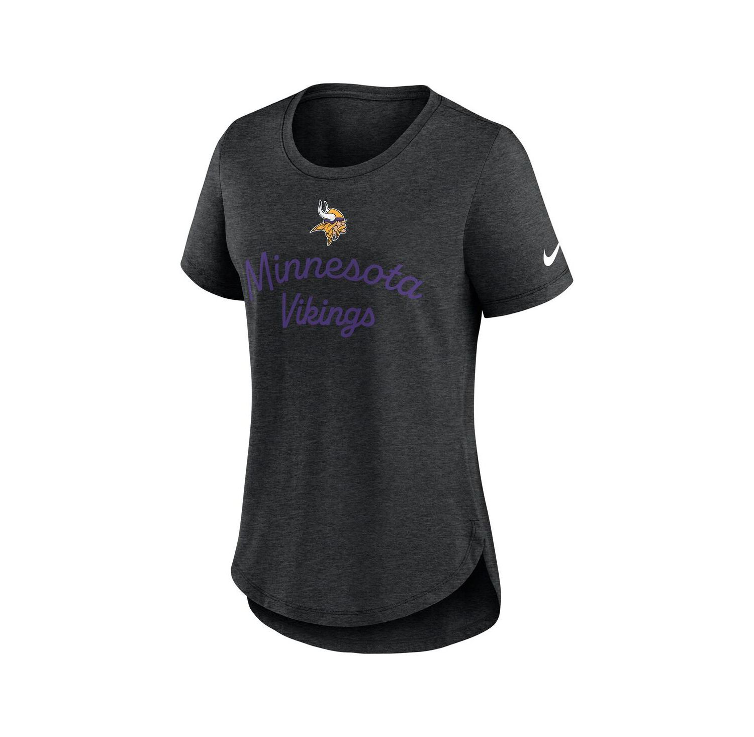 Women's Black Minnesota Vikings Script Tri-Blend T-Shirt
