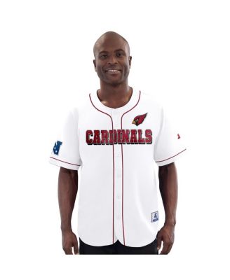 Starter - Men's White Arizona Cardinals Relay Full-Button Baseball Jersey