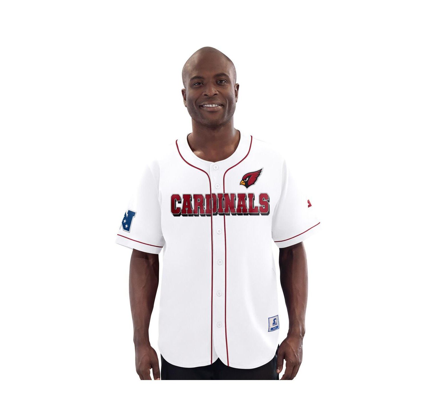 Men's White Arizona Cardinals Relay Full-Button Baseball Jersey