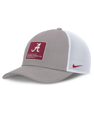 Nike - Men's Gray/White Alabama Crimson Tide 2025 On-Field Rise Engineered Trucker Adjustable Hat