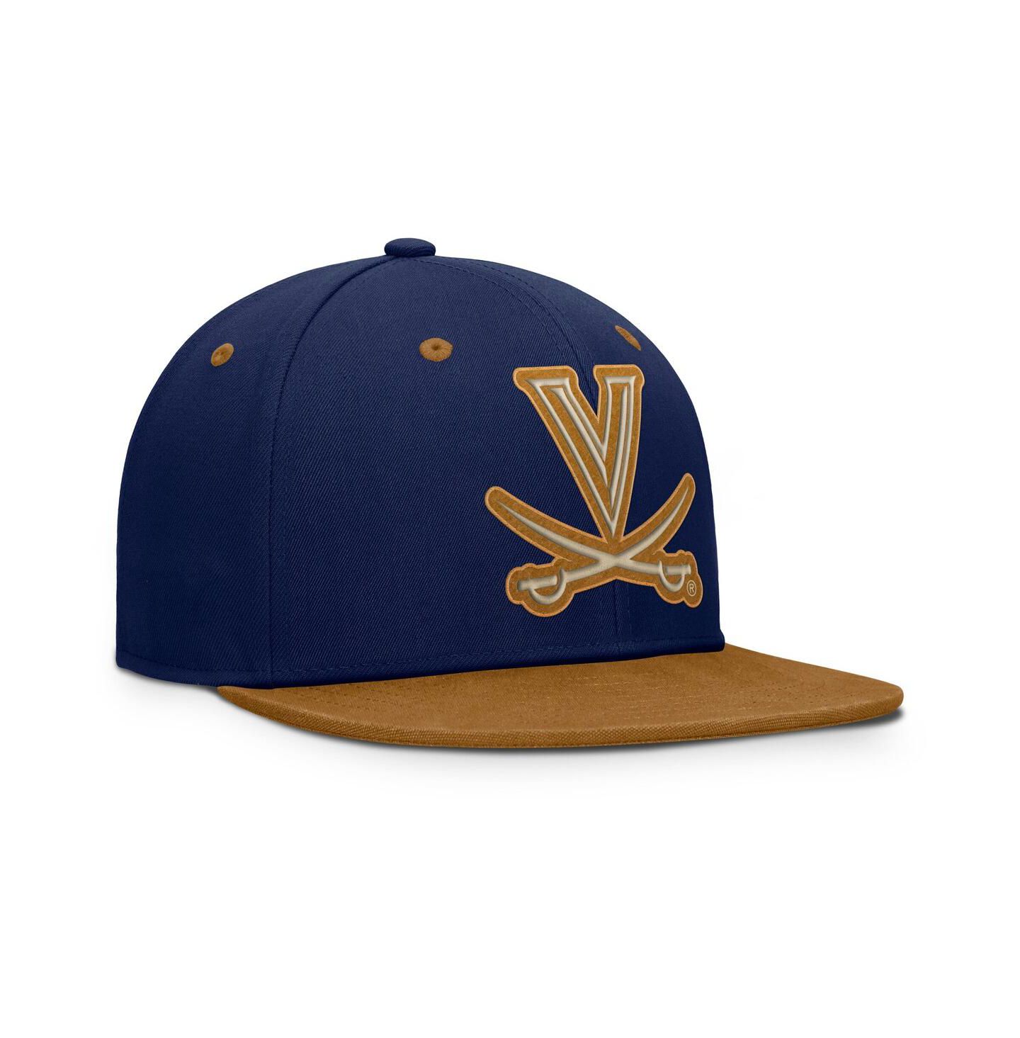 Мужская кепка Fanatics Navy/Brown Virginia Cavaliers NoBo Fitted Hat — фото 2