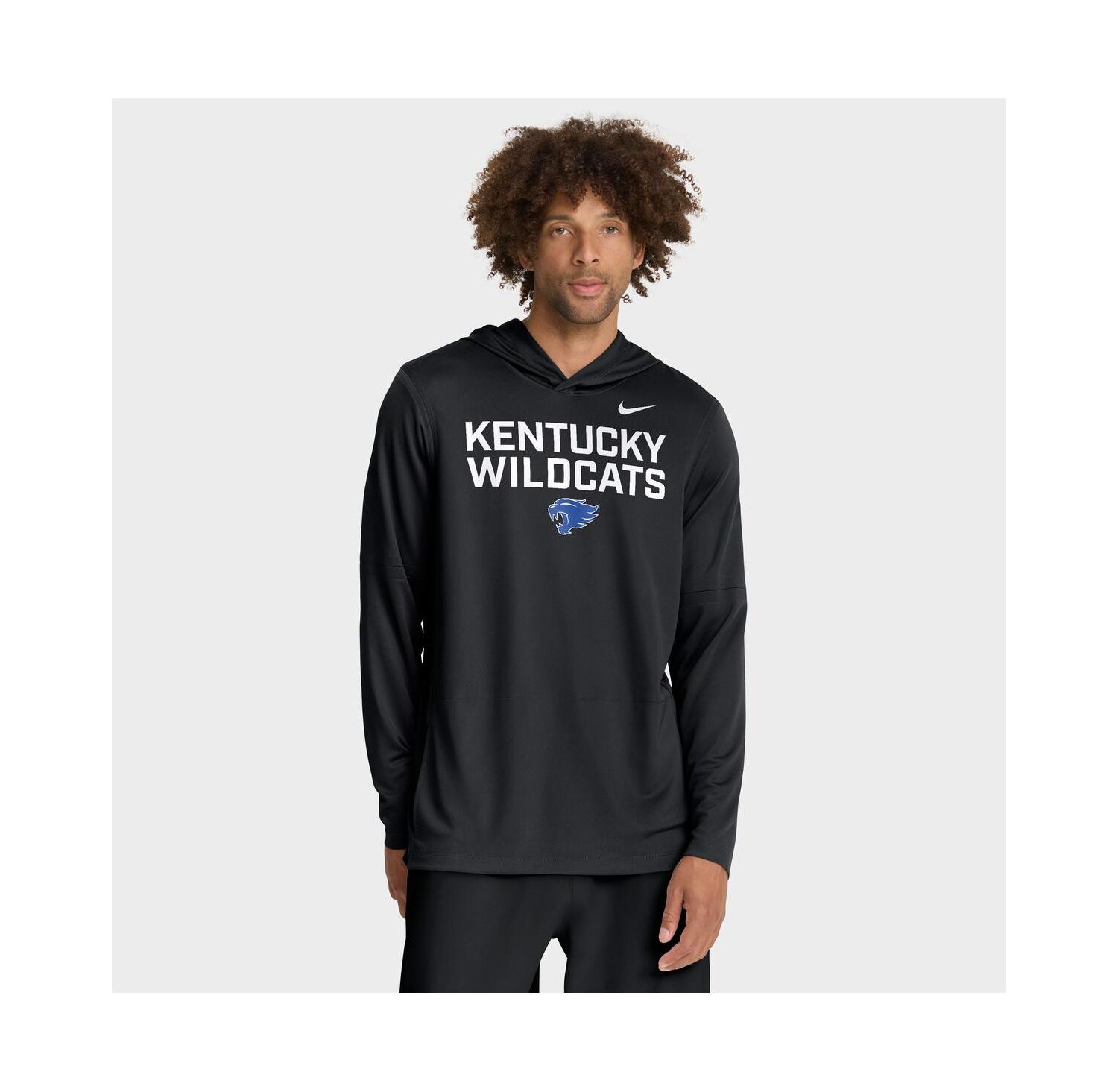 Men's Black Kentucky Wildcats 2025 Sideline Performance Long Sleeve Hoodie T-Shirt