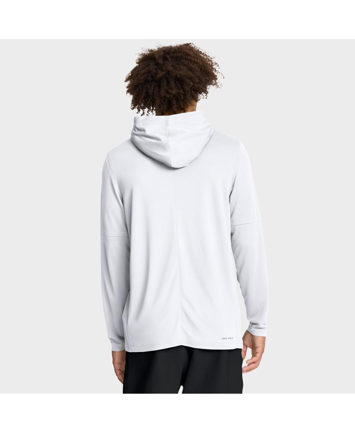Nike White Duke Blue Devils 2025 Sideline Performance Long Sleeve Hoodie T-shirt In White