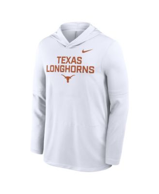 Men's White Texas Longhorns 2025 Sideline Performance Long Sleeve Hoodie T-Shirt