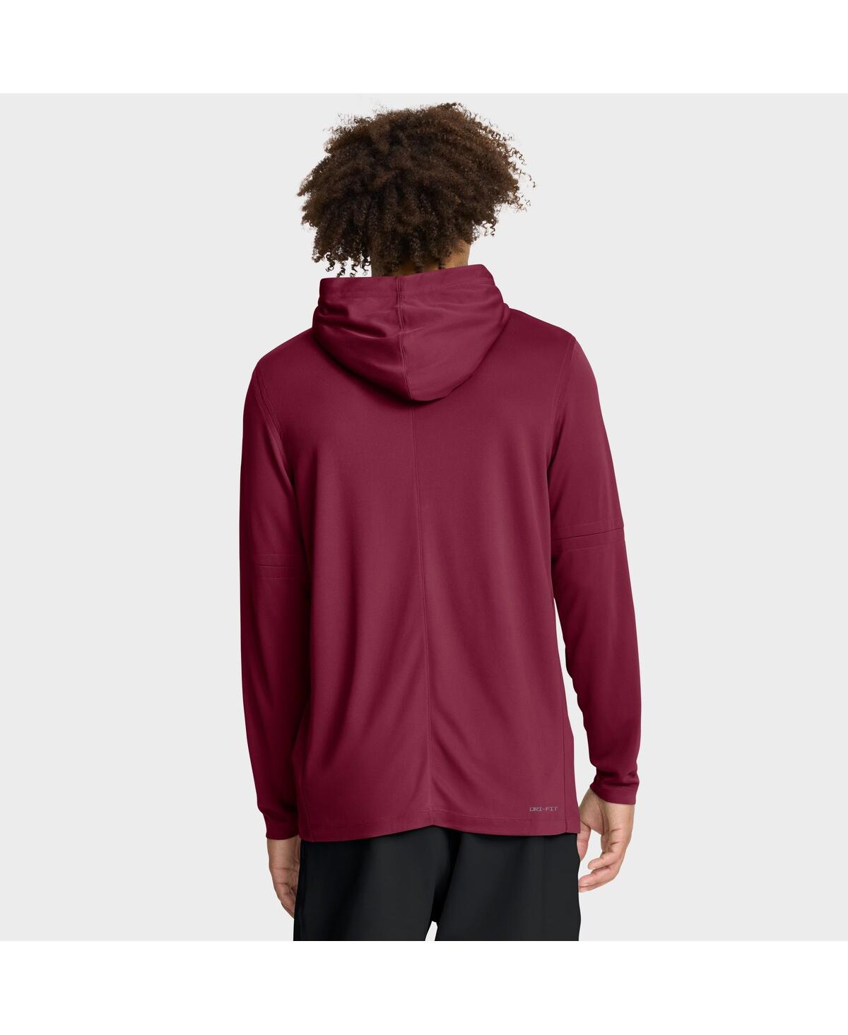 Nike Florida State Sideline  Men's Dri-fit College Long-sleeve Hooded Top In Burgundy