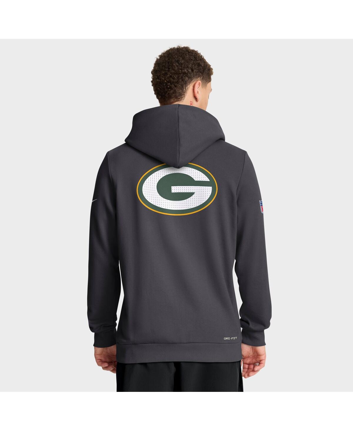 Nike Anthracite Green Bay Packers Sideline Standard Issue Utility Player Dri-fit Full-zip Hoodie In Gray