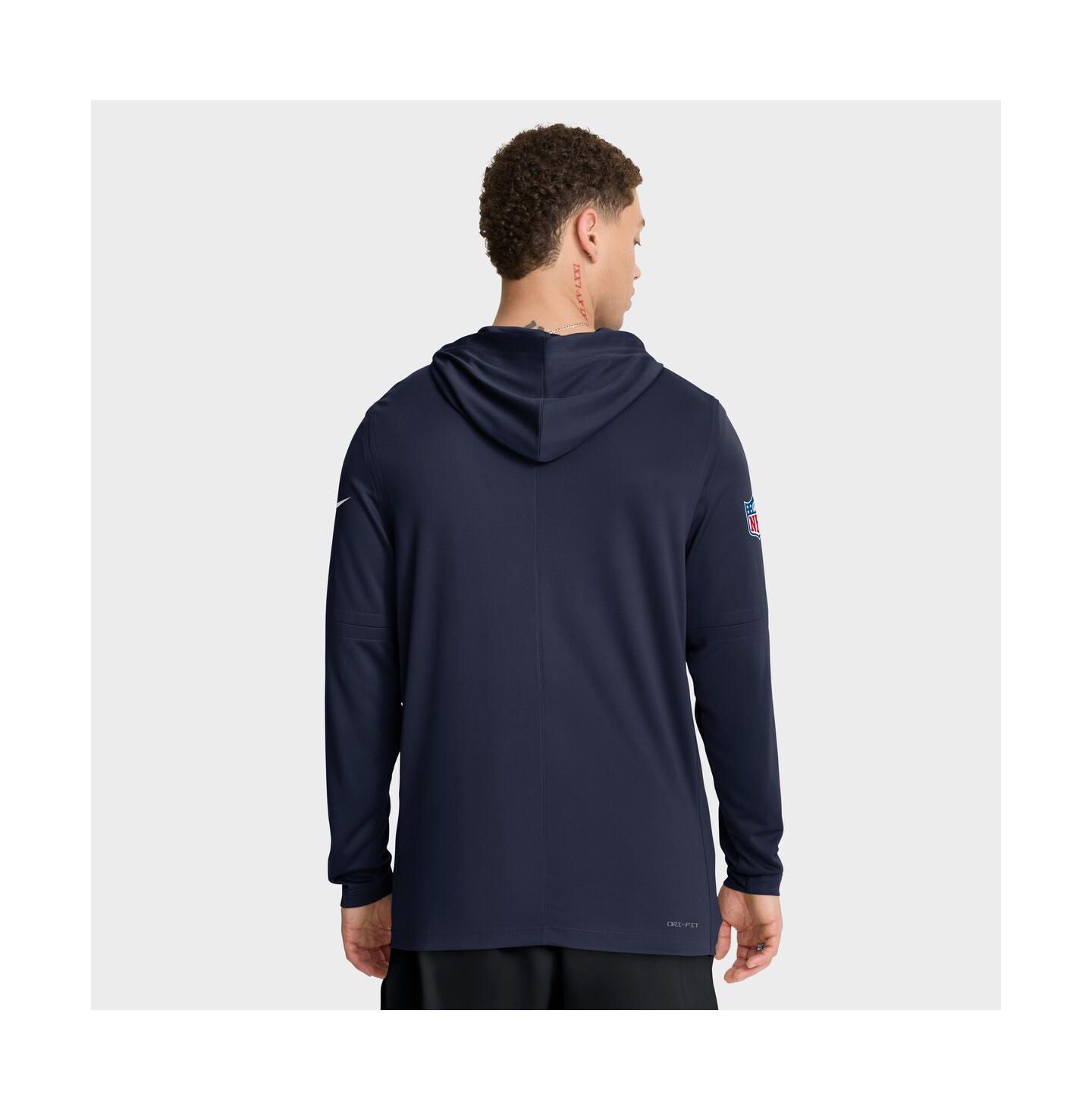 Мужское худи Nike Navy Tennessee Titans Sideline Pure Fury Performance Long Sleeve T-Shirt — фото 2