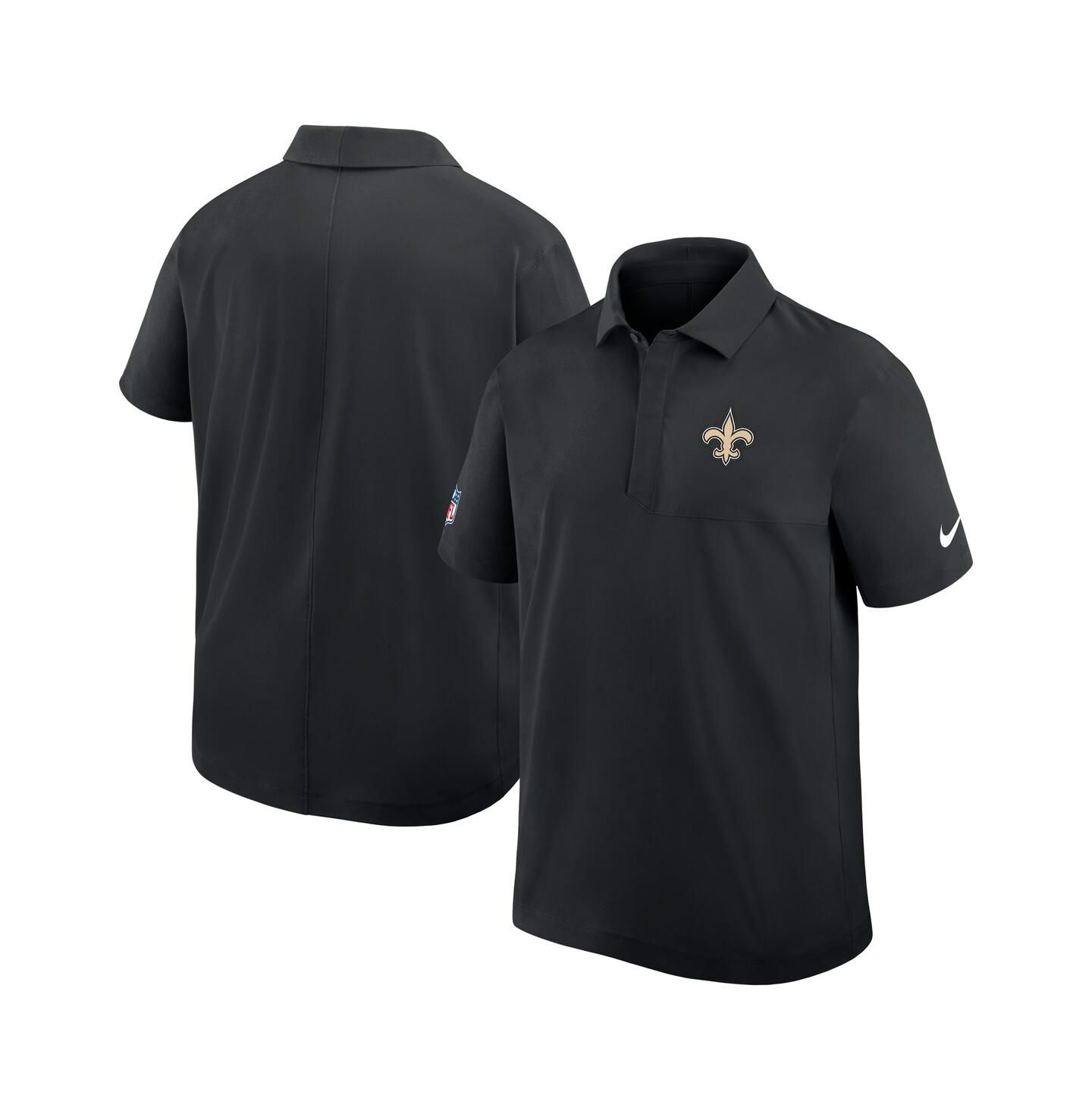 Мужское поло Nike Black New Orleans Saints Sideline City Pride Woven Performance Polo Shirt — фото 3