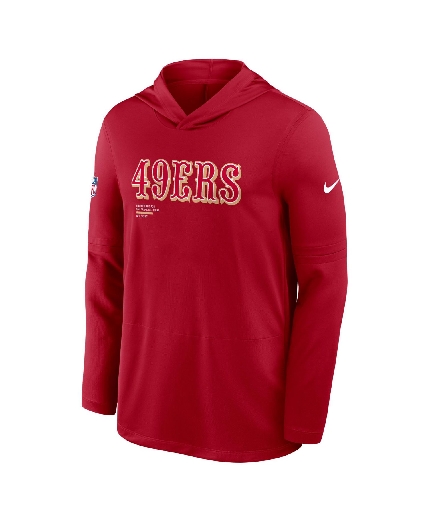 Men's Scarlet San Francisco 49ers Big & Tall Sideline Performance Long Sleeve Hoodie T-Shirt