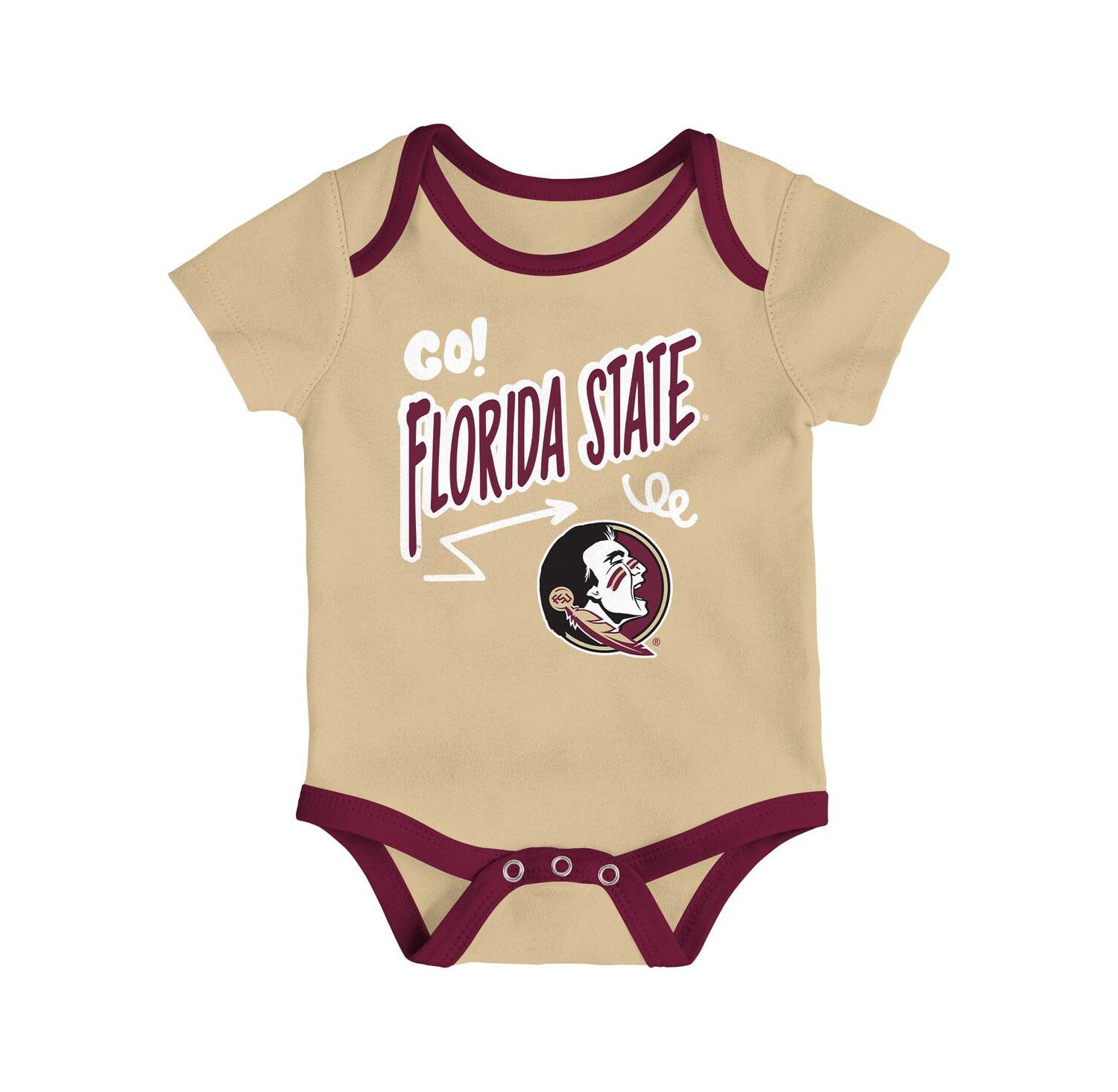 Baby Boys and Girls 3-Pack Florida State Seminoles All Day Play Bodysuit Set