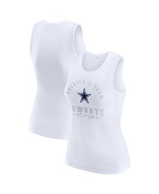 WEAR by Erin Andrews - Women's White Dallas Cowboys Ribbed Graphic Tank Top