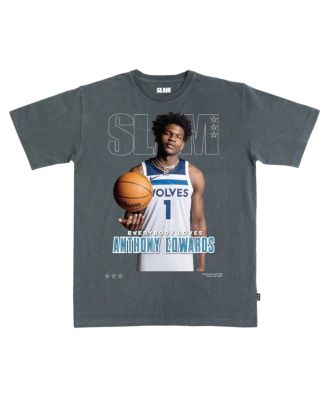 Slam - Men's Anthony Edwards Charcoal Minnesota Timberwolves Cover T-Shirt