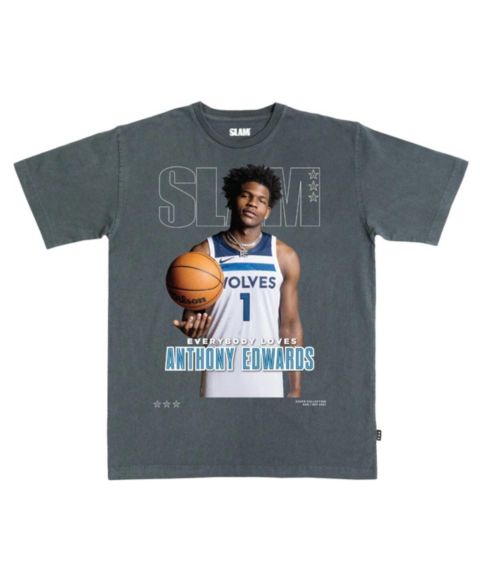 Мужская футболка Slam Anthony Edwards Charcoal Minnesota Timberwolves Cover