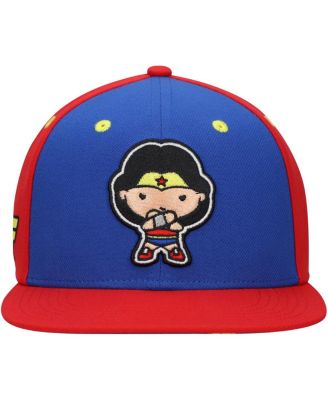 Big Boys and Girls Royal/Red Wonder Woman Chibi Glow-in-the-Dark Snapback Hat