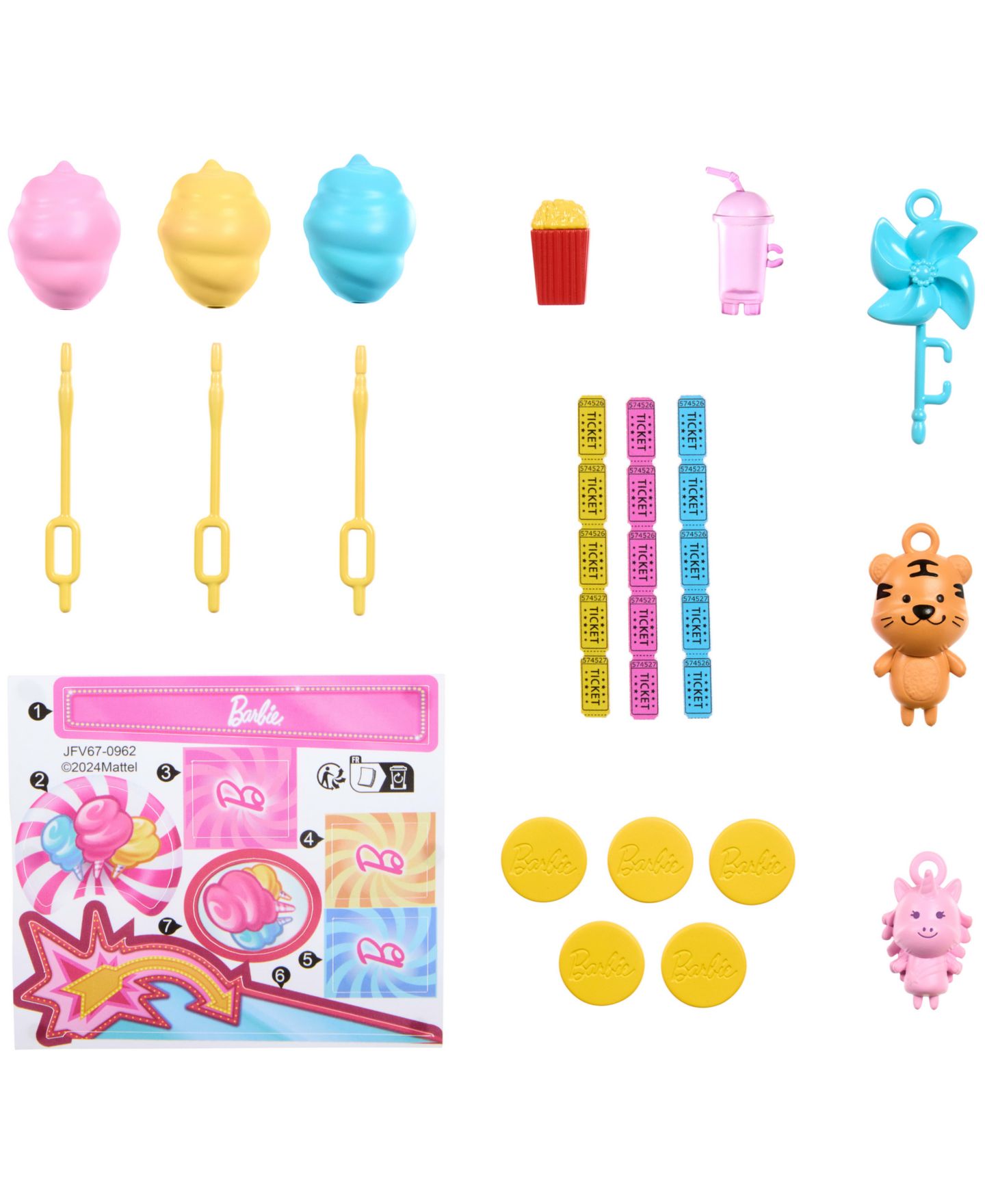 Детская кукла Barbie Beach Detectives Malibu Fashion Doll with Game Booth and Cotton Candy Machine, Ages 3+ — фото 4