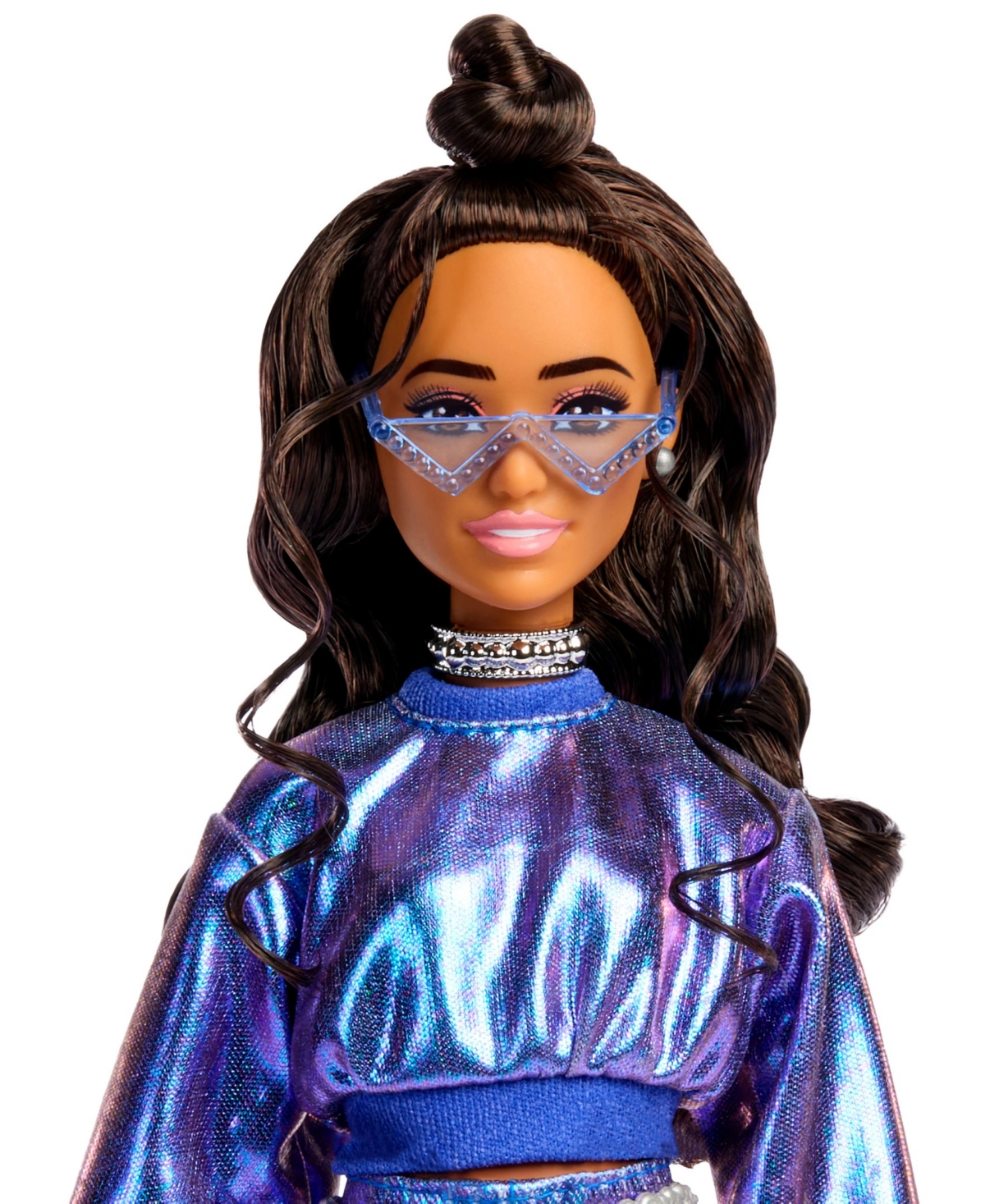 Barbie Deluxe Style Fashion Doll 7 In Metallic Blue Top And Skirt With Accessories In Blue