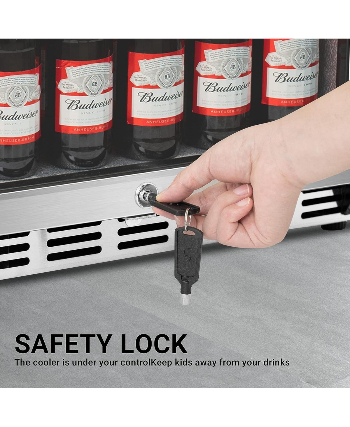 IceJungle 5.3 Cu. Ft. 160 Can Under Counter Freestanding Beverage Drink Fridge