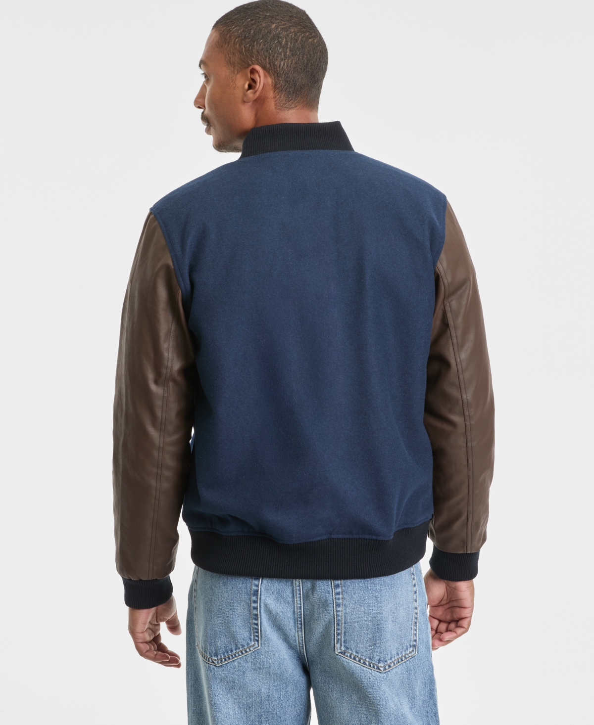 Sun + Stone Men's Harris Varsity Bomber Jacket, Macy's Exclusive