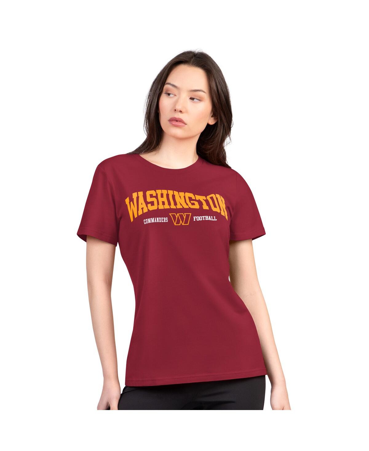 G-iii 4her By Carl Banks Women's Burgundy Washington Commanders Super-slim Lightweight Winning Crew T-shirt